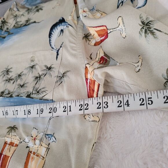 Pierre Cardin Mens Shirt Sz M Tropical Vacation Short Sleeve Button Up Dad Camp - Picture 6 of 7